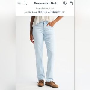 Abercrombie & Fitch The 90's Straight Mid Rise Curve Love